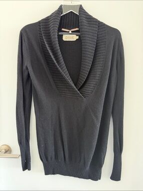 Propaganda - Soft Black Shawl Collar Women's Sweater